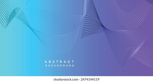 Abstract sky blue-purple digital future technology geometric flowing line background. Pink-blue gradient smooth wave lines web banner background for cover, flyer, card, header, poster, website