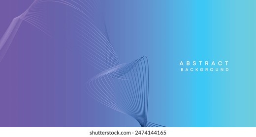 Abstract sky blue-purple digital future technology geometric flowing line background. Pink-blue gradient smooth wave lines web banner background for cover, flyer, card, header, poster, website