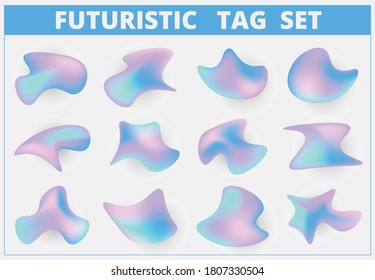 Abstract sky colorful futuristic tag set of free shape design artwork. Decorate for ad, poster, artwork, template design, print. illustration vector eps10