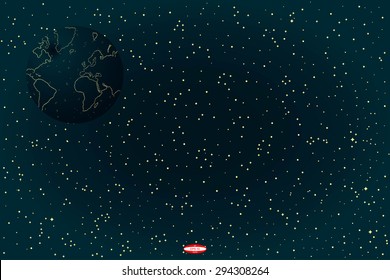 abstract sky map of hemisphere on dark background. vector illustration