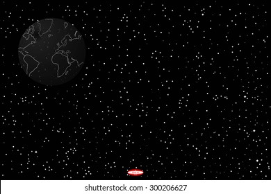 abstract sky map of hemisphere on black background. vector illustration