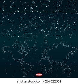 abstract sky map of hemisphere. vector