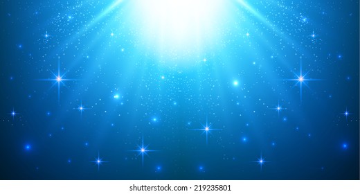 Abstract sky & stars background. Vector illustration. 