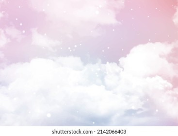 Abstract sky with sugar cotton candy clouds design