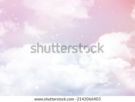 Abstract sky with sugar cotton candy clouds design