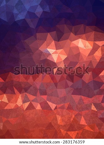 Abstract sky of sunrise with triangles and grudge texture