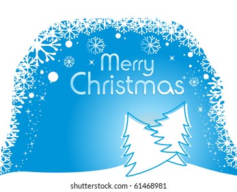 ABSTRACT SKYBLUE SNOWFLAKE BACKGROUND FOR MERRY CHRISTMAS