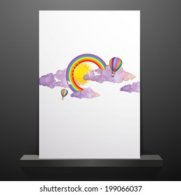 Abstract sky,clouds and rainbow. Cover or Brochure Design