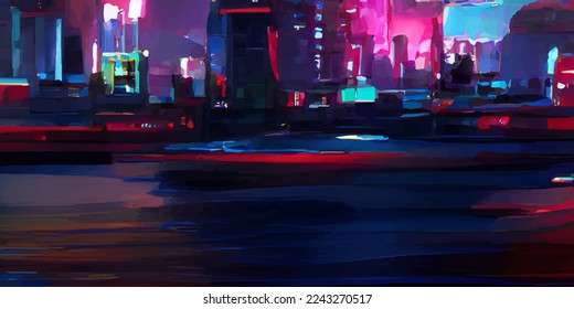 abstract sky-fi neon cyberpunk background eps10