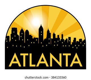 Abstract skyline Atlanta, with various landmarks, vector illustration