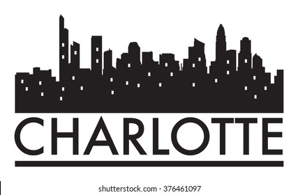Abstract skyline Charlotte, with various landmarks, vector illustration