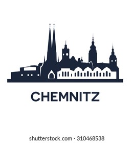 Abstract skyline of city Chemnitz, vector illustration