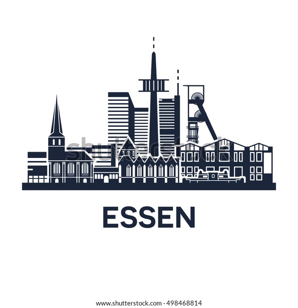 Abstract Skyline City Essen Germany Vector Stock Vector Royalty Free