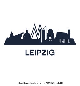 Abstract skyline of city Leipzig in Germany, vector illustration