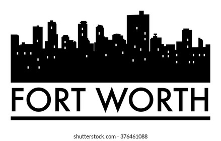 Abstract skyline Fort Worth, with various landmarks, vector illustration