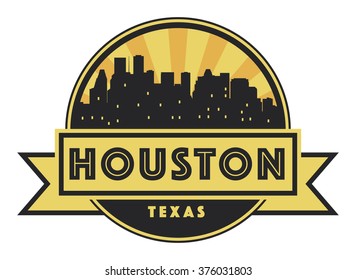 Abstract skyline Houston, with various landmarks, vector illustration