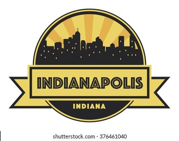 Abstract Skyline Indianapolis Various Landmarks Vector Stock Vector ...