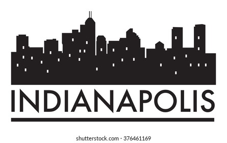 Abstract skyline Indianapolis, with various landmarks, vector illustration