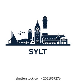 Abstrakte Skyline von Insel Sylt, Vektorgrafik