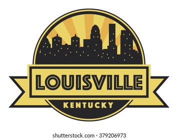 Abstract skyline Louisville, with various landmarks, vector illustration