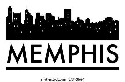 Abstract skyline memphis, with various landmarks, vector illustration