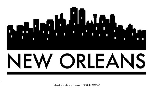 Abstract skyline New Orleans, with various landmarks, vector illustration