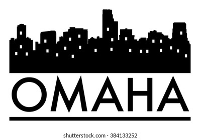 Abstract skyline Omaha, with various landmarks, vector illustration