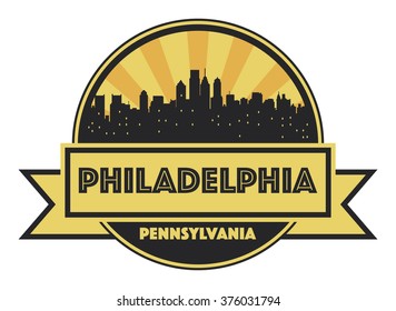 Abstract skyline Philadelphia, with various landmarks, vector illustration