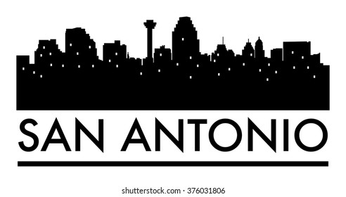 Abstract skyline San Antonio, with various landmarks, vector illustration