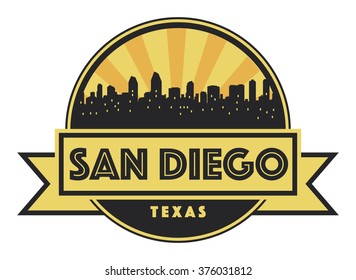 Abstract skyline San Diego, with various landmarks, vector illustration