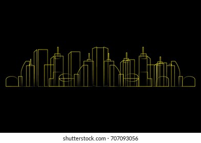 Abstract skyline vector illustration. outline cityscape
