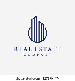 Abstract skyscraper residence estate building property Logo icon design vector template on white background	