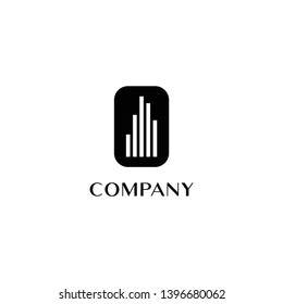 Abstract Skyscrapers Vector Illustration. Minimal Real Estate Logo Design Template.