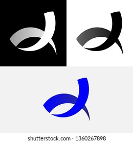 Abstract Slash Ribbon Blue Icon Logo