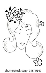 abstract sleeping beauty lady