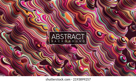 Abstract sliced metaball shapes. Psychedelic background with layered liquid marbling effect. Vector background