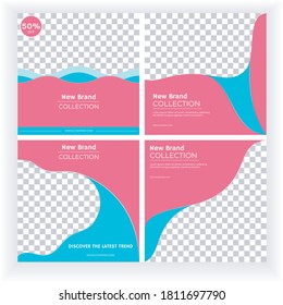 Abstract slides Modern Unique Editable Social Media banner template Anyone can use This Design Easily, Promotion web banner for social media. Elegant sales and discount promotions - Vector.