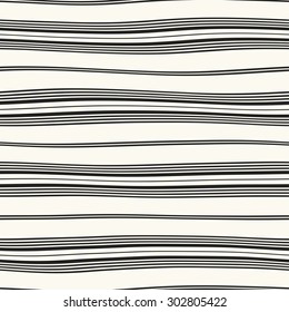 Abstract slightly wavy stripe. Seamless pattern.