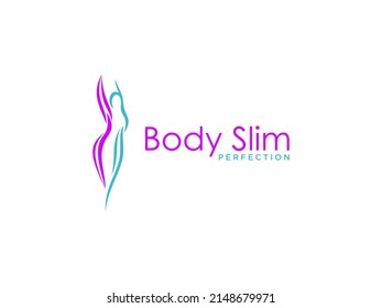 Abstract Slim,  Fit Body for Healthy Live logo design. Usable for Business and Branding Logos. Flat Vector Logo Design Template