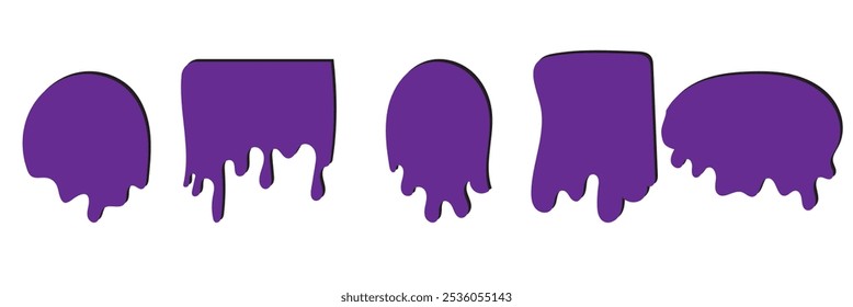 Forma de lodo abstrato. Elementos geométricos em fundo isolado. Objetos delgados. Feliz Dia das Bruxas. Elementos abstratos para cartaz, cartão de saudação, convite de festa. Ilustração em preto e branco