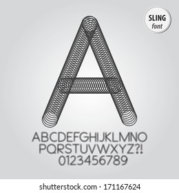 Abstract Sling Alphabet and Digit Vector