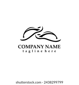 abstract slippers logo design vector