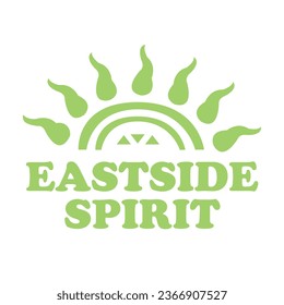 Slogan abstracto, eastsıde spırıt, arte vectorial, ilustración, diseño de camisetas, lema de camiseta,