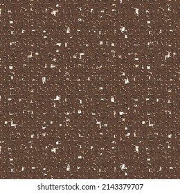 Abstract slub fabric texture. Old brown cloth with white flecks. Seamless pattern.