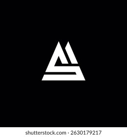 Resumo SM Carta MS Design de logotipo com estilo moderno mínimo.