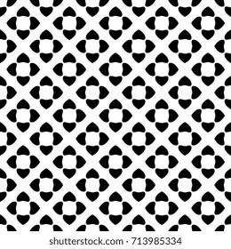 Herzmuster. Einfache Geometrie im gesamten Design. Dekorativer Druckblock. Schwarz-Weiß-Ornament.  Vektorgrafik.