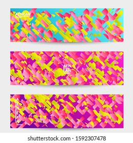 Abstract small bright particles moving on gradient. Dynamic modern design with glitch gradient lines. Futuristic design for extreme sports background. Inspired by deep underwater experience.