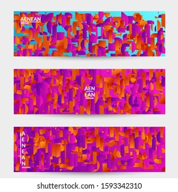 Abstract small bright particles moving on gradient. Dynamic modern design with glitch gradient lines. Futuristic design for extreme sports background. Inspired by deep underwater experience.