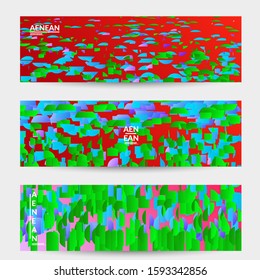 Abstract small bright particles moving on gradient. Dynamic modern design with glitch gradient lines. Futuristic design for extreme sports background. Inspired by deep underwater experience.