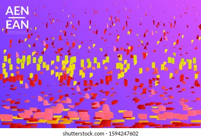 Abstract small bright particles moving on gradient. Dynamic modern design with glitch gradient lines. Futuristic design for extreme sports background. Inspired by deep underwater experience.